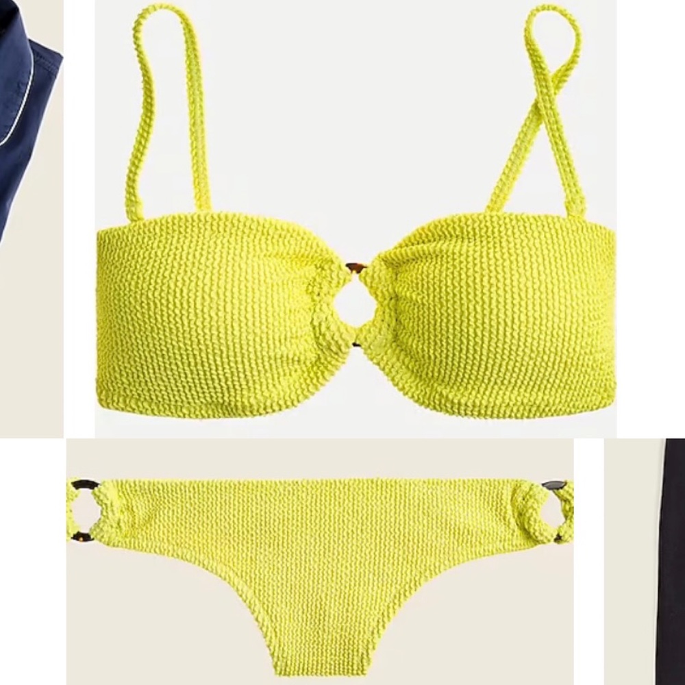 JCrew Scrunchie ring bikini lemon sorbet XS